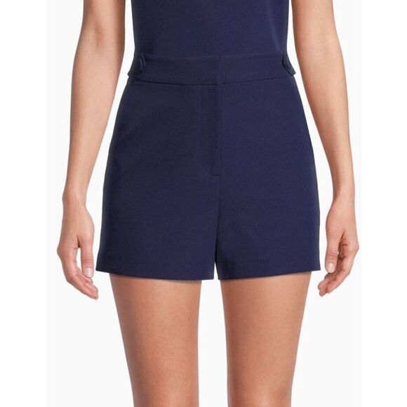 MILLY Aria Cady Sz 10 Button Tab Shorts Navy Blue - Picture 11 of 11